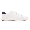 Men fashion sneakers with navy heel collar - White1