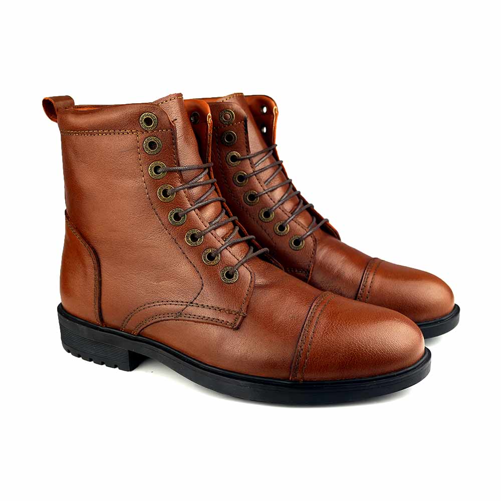 Men's Quality Handcrafted Leather Lace-Up Boots | The Havana Caramel