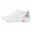 Women stylish sneakers with silver heel - White1