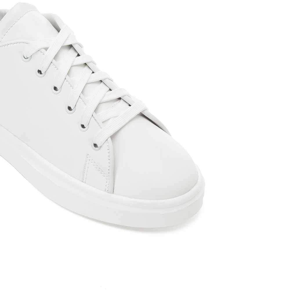 Women stylish sneakers with silver heel - White3