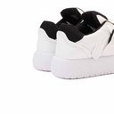 Fashion women sneakers with black details - White1