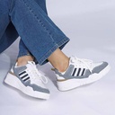 Fashion women sneakers with blue details - White