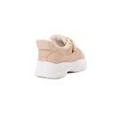 Leather fashion women sneakers - Beige