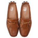 Men fringe leather moccasin - Havana