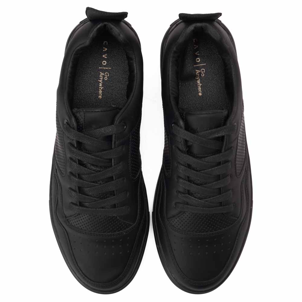 Men style perforated sneakers - Black2