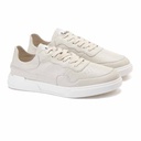 Men microfiber leather lace up sneakers - Beige