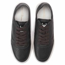 Men microfiber leather lace up sneakers - Dark Grey2