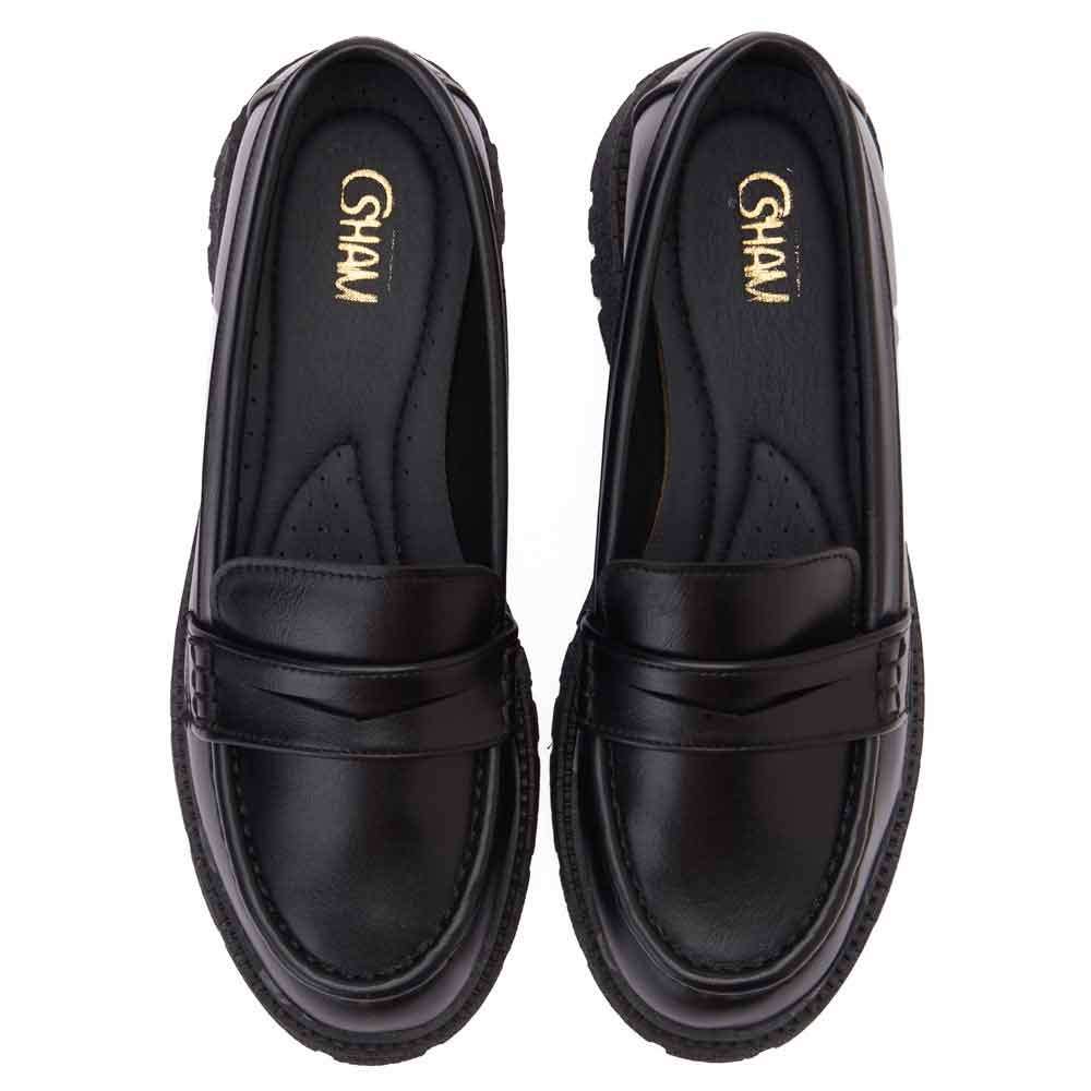 Women fashion leather moccasins - Black3