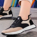 Fashion women sneakers with beige details - Black5