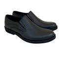 Leather slip on shoes with eva sole - Black