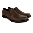 Leather slip on shoes with eva sole - Brown