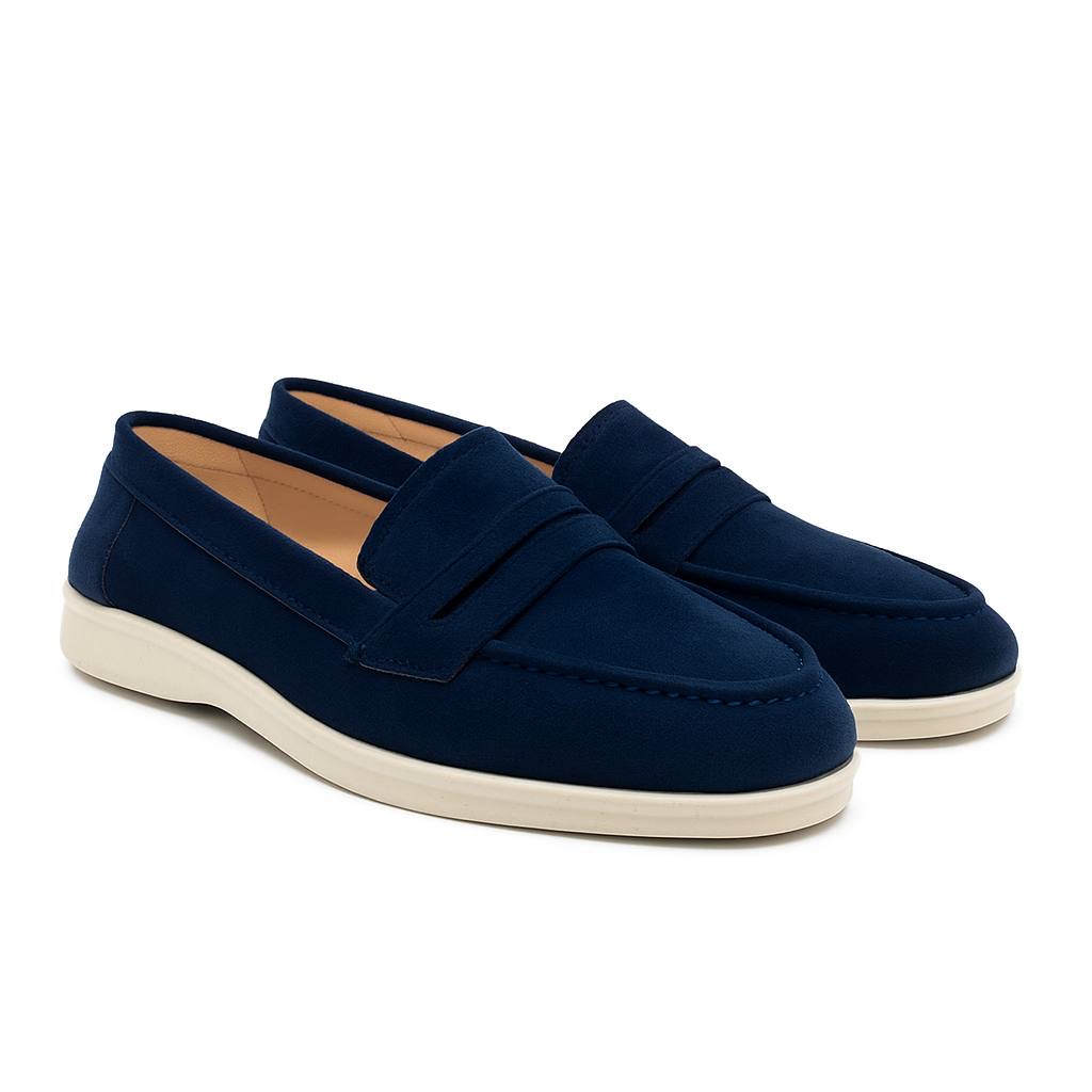 Women's chamois loafers - Navy