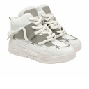 Trendy women sneakers with grey details - White