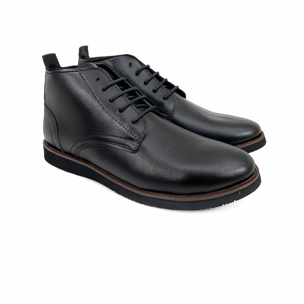 Men's leather lace-up boots - Black