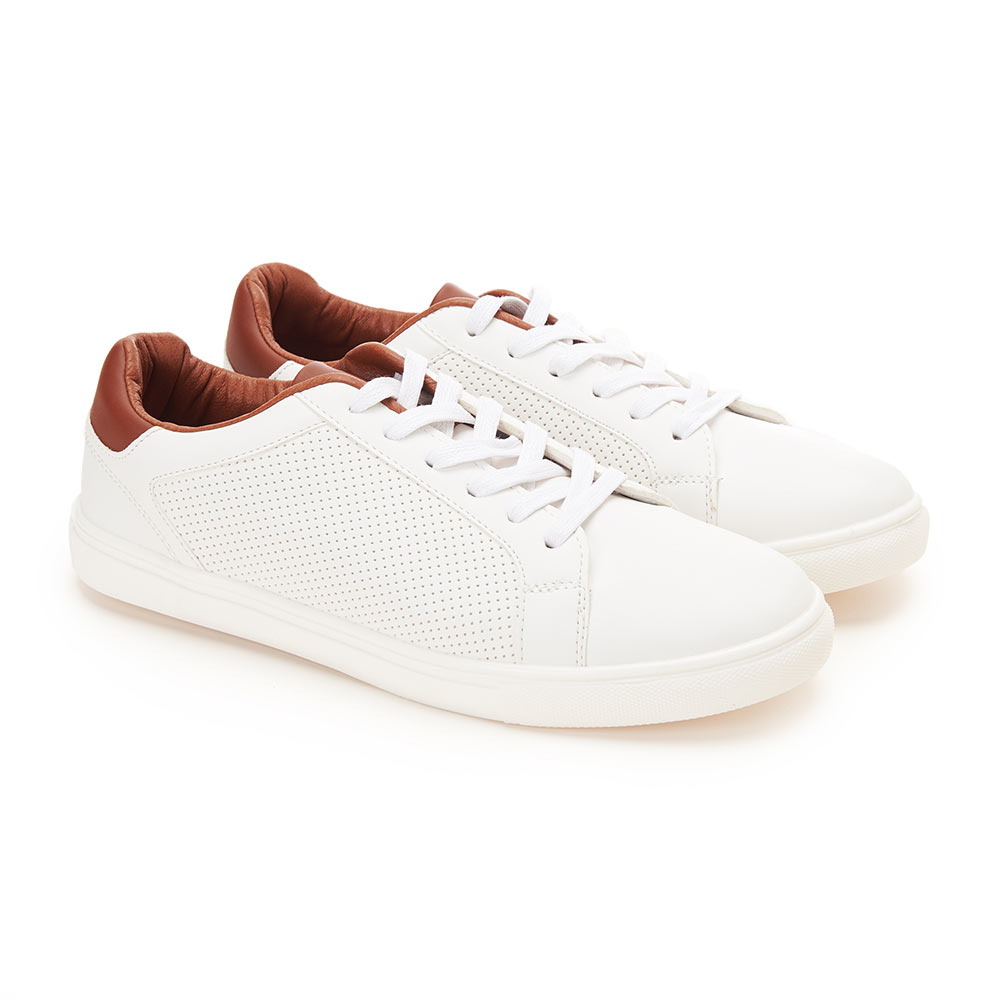Perforated-sides-sneakers-with-havana-details-White-4