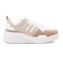 Fashion women sneakers with beige details - White