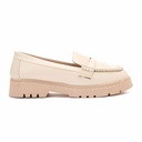 Women fashion leather moccasins - Beige