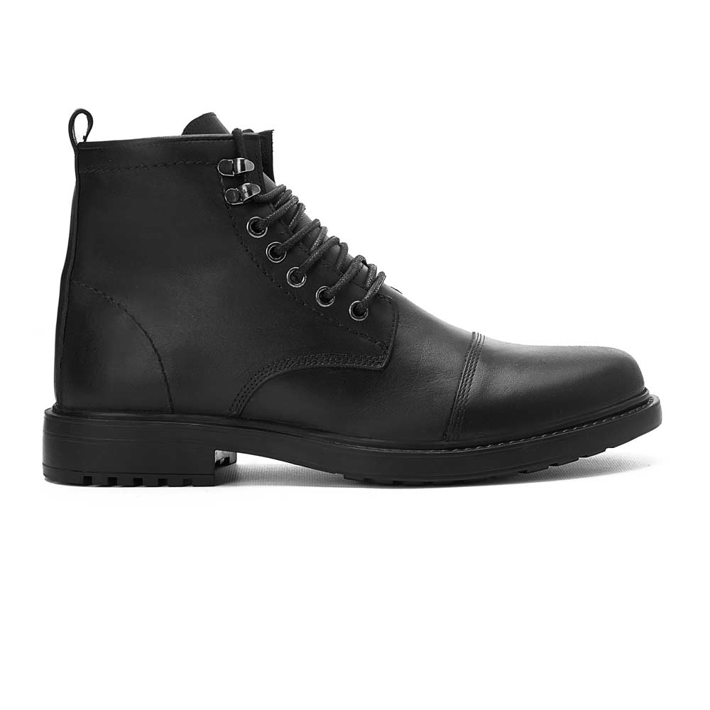 Men fashion leather boot - Black