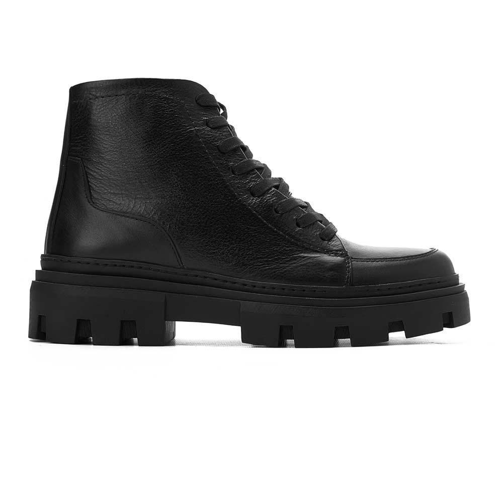 Genuine men leather half boots - Black