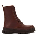 Genuine men leather high-neck boots - Havana