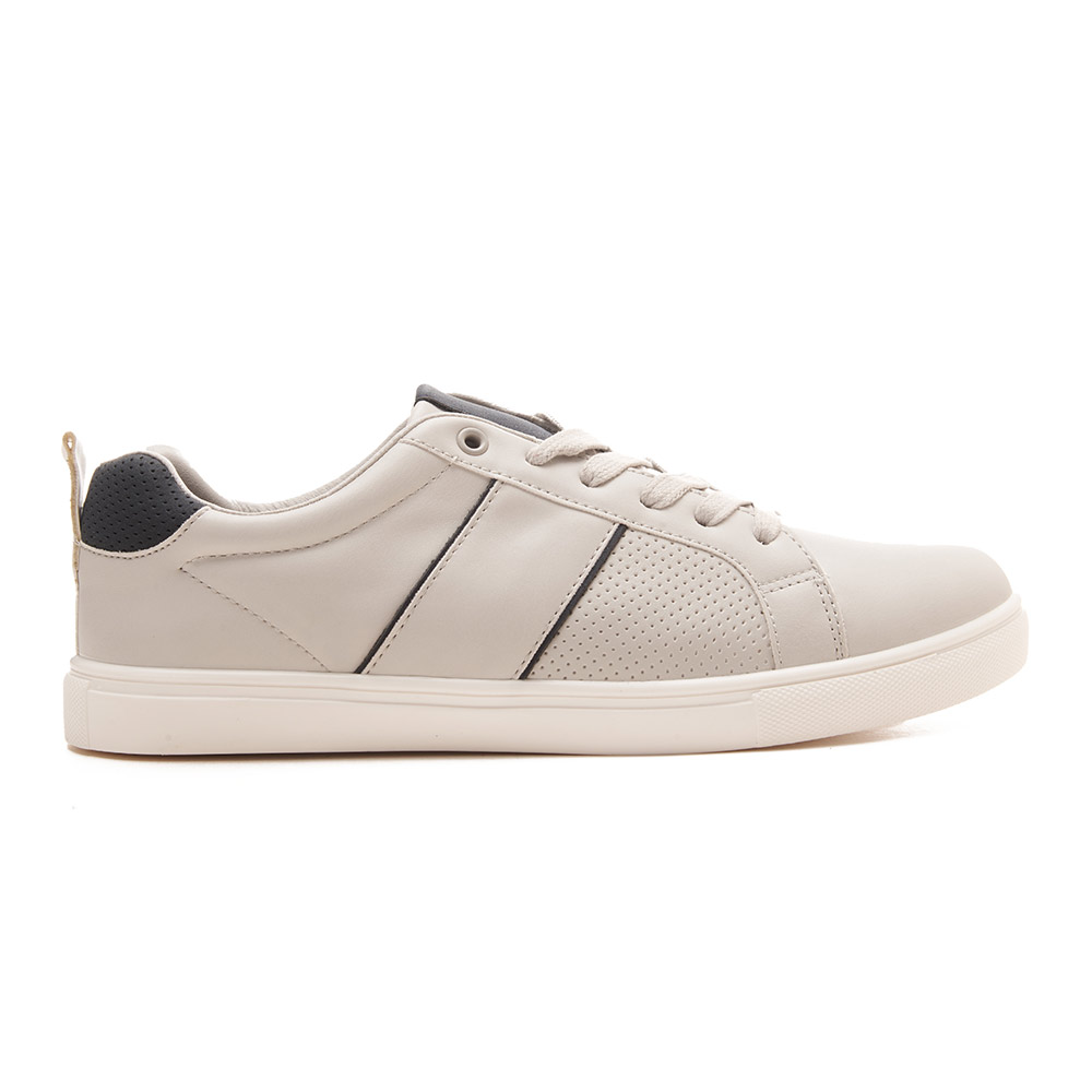 Men sneakers with navy stripes - Grey