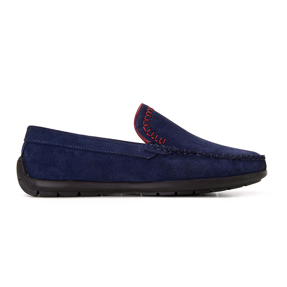 Men chamois moccasins - Navy