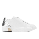 Women stylish sneakers with silver heel - White