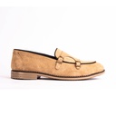 Men's double buckle monk shoes - Beige
