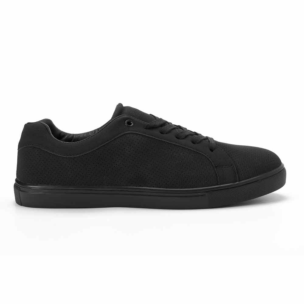 Perforated chamois sneakers - Black