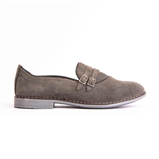 Men chamois loafers - Grey