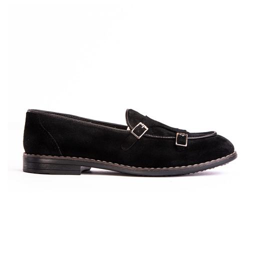 Men's double buckle monk shoes - Black