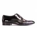 Tuxedo high gloss cap toe shoes - Black