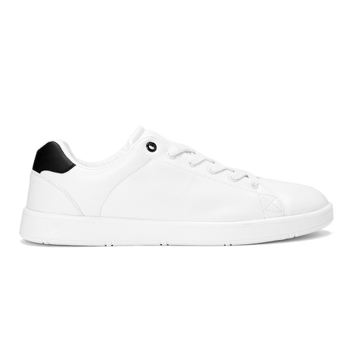 Stylish men sneakers with black heel collar - White