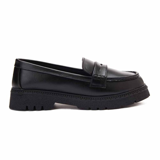 Women fashion leather moccasins - Black