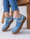 Women's fashion sneakers with white details - Blue